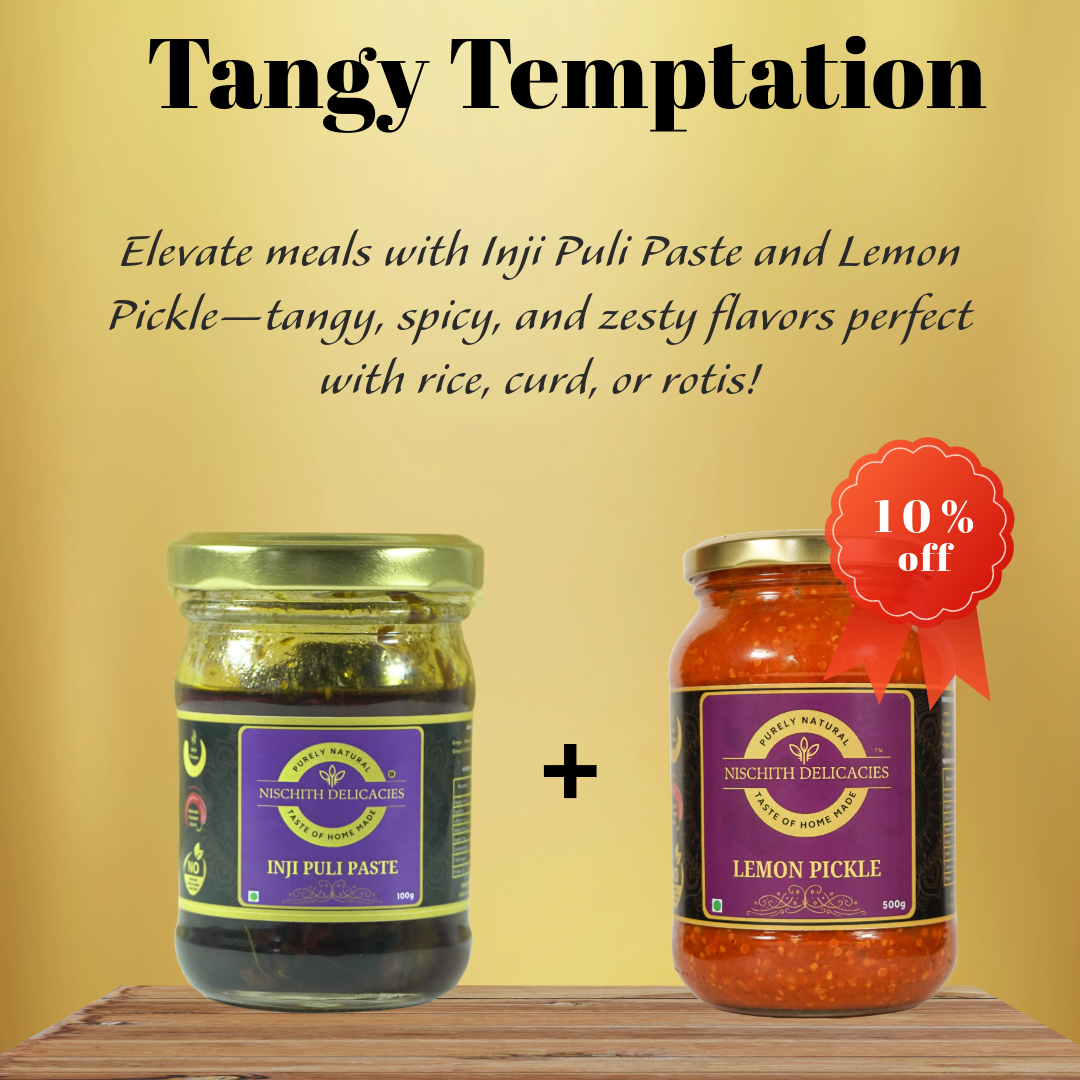 Tangy Temptation: Inji Puli 100gms + Lemon Pickle 100gms